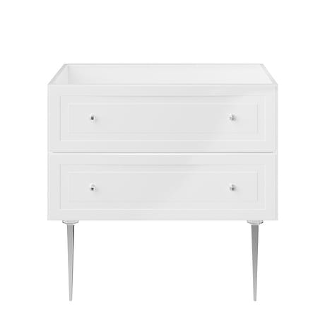 Alma White 36" Vanity with Chrome Legs & Knobs without Top