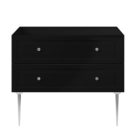 Alma Black 42" Vanity with Chrome Legs & Knobs without Top