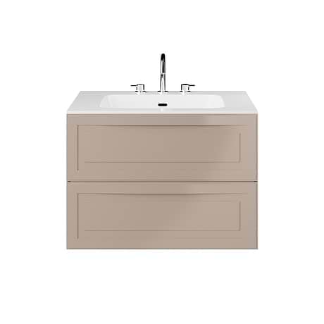 Alma Taupe 30" Single Vanity with Integrated White Solid Surface Top