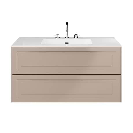 Alma Taupe 42" Single Vanity with Integrated White Solid Surface Top