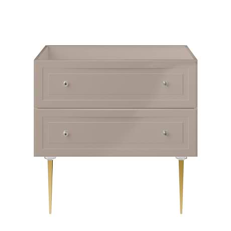 Alma Taupe 36" Single Vanity with Gold Legs & Knobs without Top