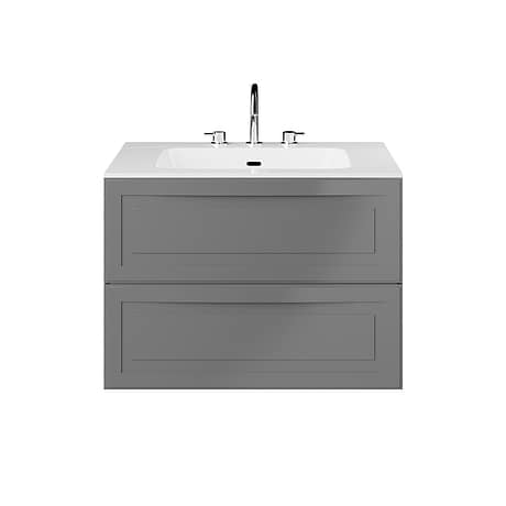 Alma Gray 30" Single Vanity with Integrated White Solid Surface Top