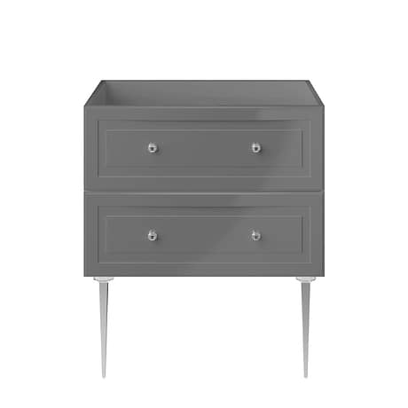 Alma Gray 30" Vanity with Chrome Legs & Knobs without Top
