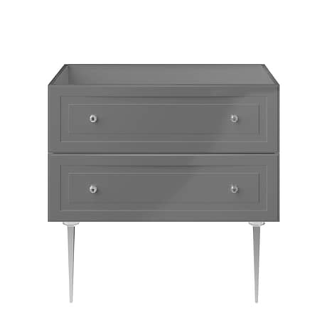 Alma Gray 36" Vanity with Chrome Legs & Knobs without Top