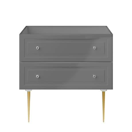 Alma Gray 36" Vanity with Gold Legs & Knobs without Top