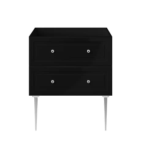 Alma Black 30" Vanity with Chrome Legs & Knobs without Top