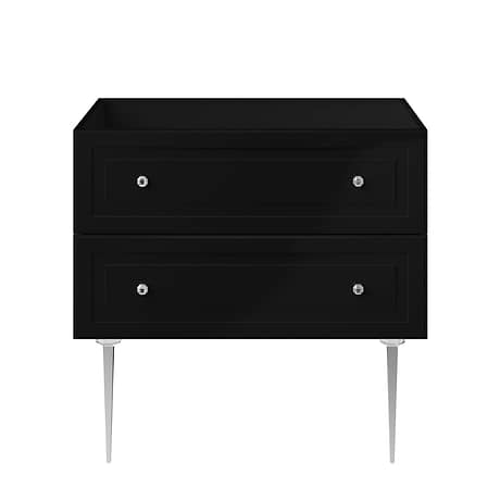 Alma Black 36" Vanity with Chrome Legs & Knobs without Top