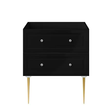 Alma Black 30" Vanity with Gold Legs & Knobs without Top