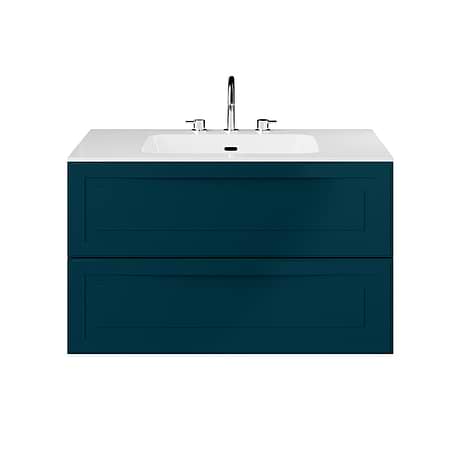 Alma Turquoise 36" Single Vanity with Integrated White Solid Surface Top
