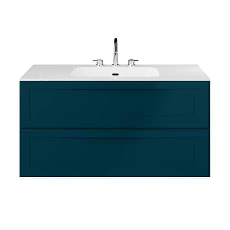 Alma Turquoise 42" Single Vanity with Integrated White Solid Surface Top