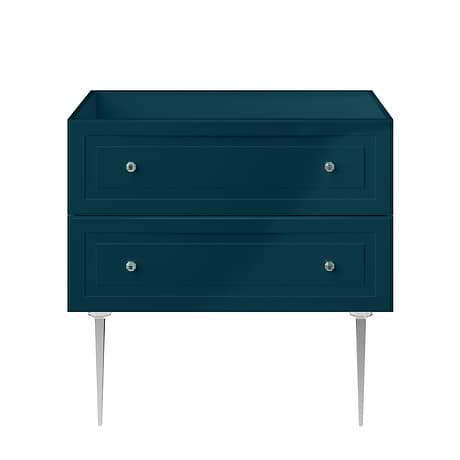 Alma Turquoise 36" Vanity with Chrome Legs & Knobs without Top