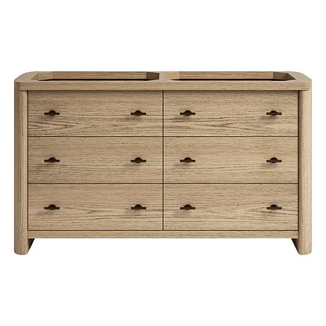 Callum Natural Ash 60" Double Vanity without Top by TileBar Studio Vanities