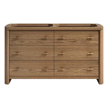 Callum Natural Ash 60" Double Vanity without Top by TileBar Studio Vanities