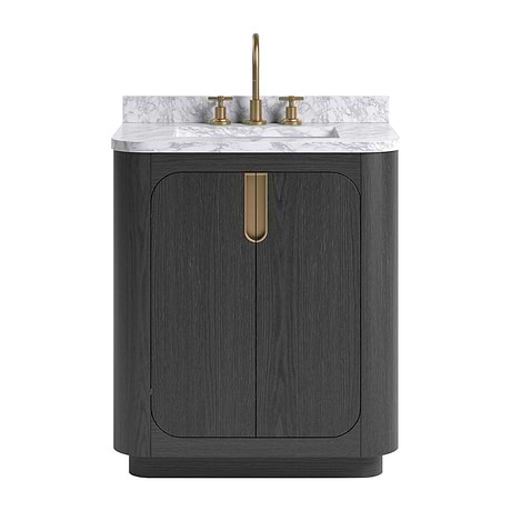 Corbin Ebony Oak 30" Single Vanity with Carrara Marble Top by TileBar Studio Vanities