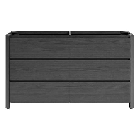 Dalton Ebony Oak 60" Double Vanity without Top by TileBar Studio Vanities