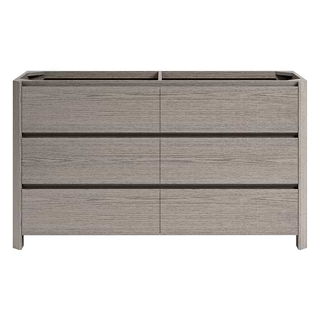 Dalton Steel Oak 60" Double Vanity without Top by TileBar Studio Vanities