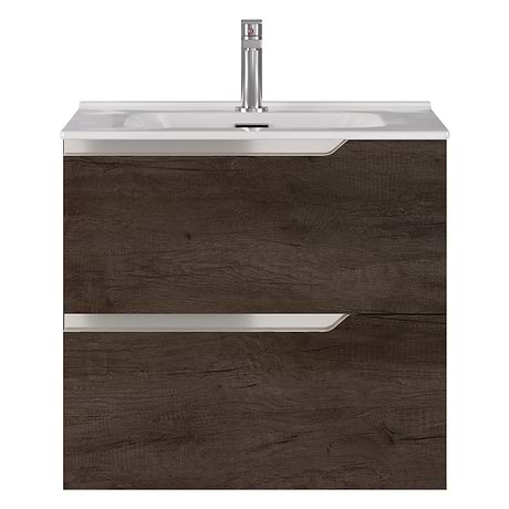 Duo Wathered Oak 24" Single Vanity with White Top