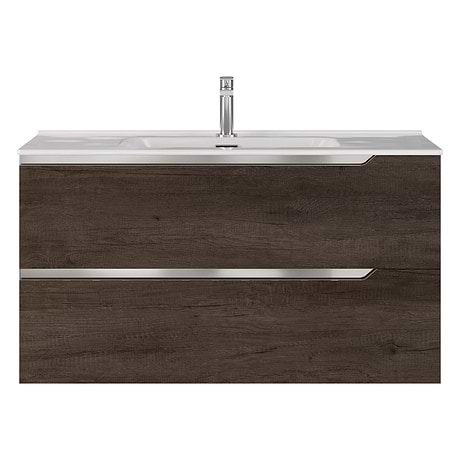 Duo Weathered Oak 40" Single Vanity with White Top