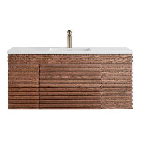 Gibson Dark Wood 48" Single Vanity with Integrated White Acrylic Top