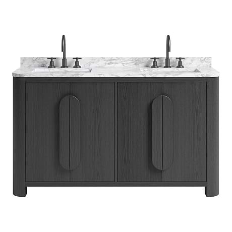 Harper Ebony Oak 60" Double Vanity with Carrara Marble Top by TileBar Studio Vanities