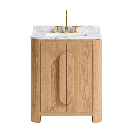 Harper Medium Ash 30" Single Vanity with Carrara Marble Top by TileBar Studio Vanities