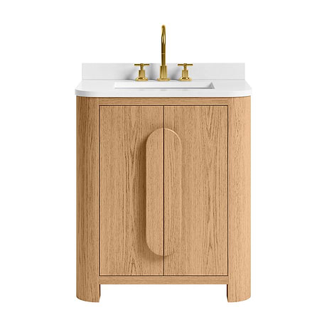 Harper Medium Ash 30" Single Vanity with White Quartz Top by TileBar Studio Vanities
