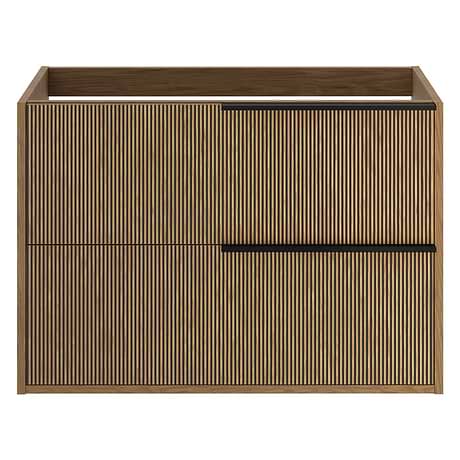 Kora Art Faux Fluted 32" Single Vanity with Black Handles without Top