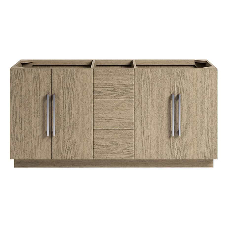 Orville Greige Ash 60" Double Vanity without Top by TileBar Studio Vanities
