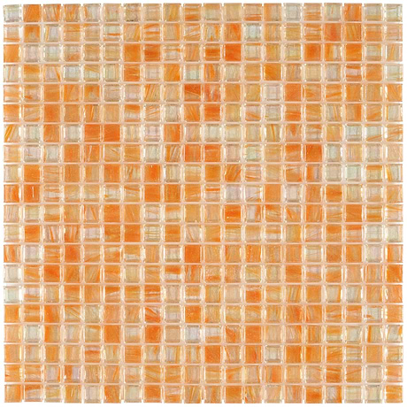 Celeste Citrus Blast Orange 1x1 Square Polished Glass Mosaic