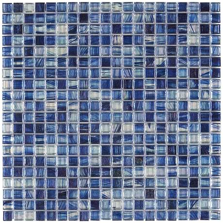 Celeste Bermuda Blue 1x1 Square Polished Glass Mosaic