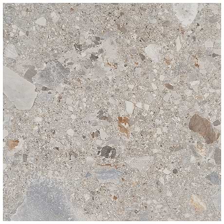 Rizo Earth Gray 24x24 Terrazzo Look Matte Porcelain Tile