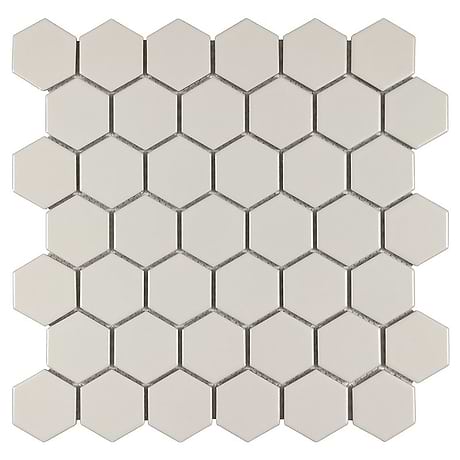 Serenity Pearl Beige 2" Hexagon Matte Porcelain Mosaic