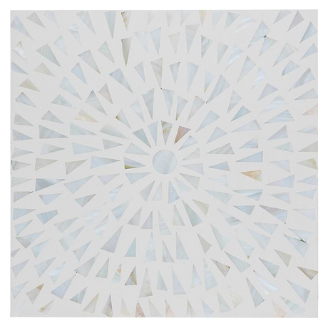 Estee Frosty White 12x12 Polished Pearl and Terrazzo Tile
