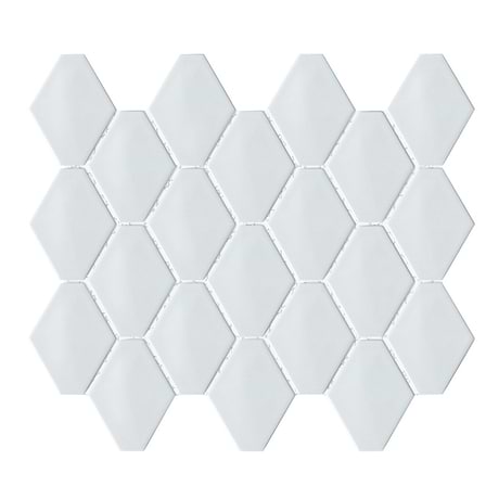 Brookline Diamond Cloud White 3x4 Glossy Ceramic Mosaic Tile