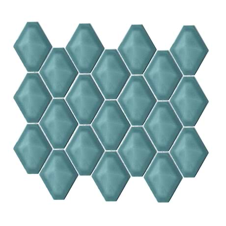 Brookline Diamond Marine Blue 3x4 Glossy Ceramic Mosaic Tile
