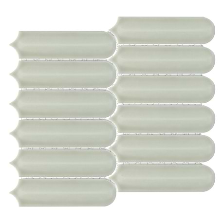 Brookline Feather Celadon Green 2x7 Fish Scale Glossy Ceramic Mosaic Tile