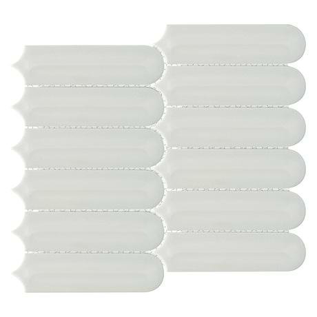 Brookline Feather Mushroom Gray 2x7 Fish Scale Glossy Ceramic Mosaic Tile