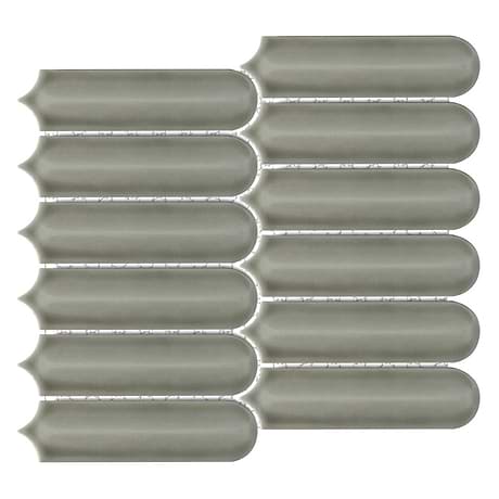 Brookline Feather Warm Gray 2x7 Fish Scale Glossy Ceramic Mosaic Tile