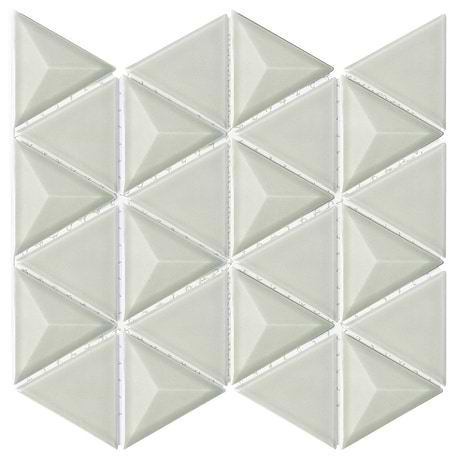 Brookline Triangle Celadon Green 4" Glossy Ceramic Mosaic Tile