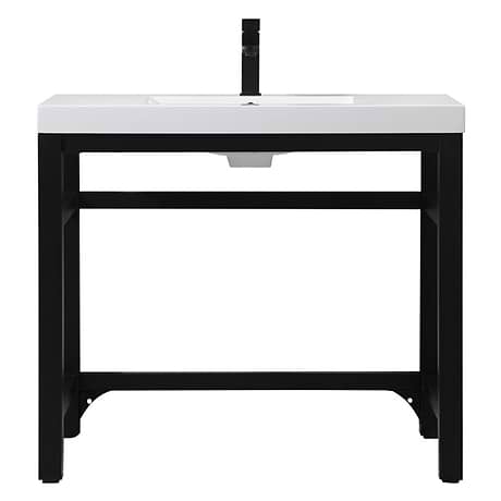 Mateo Black 36" Single Vanity with White Acrylic Top