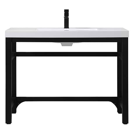 Mateo Black 42" Single Vanity with White Acrylic Top