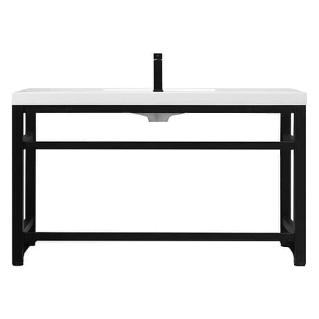 Mateo Black 54" Single Vanity with White Acrylic Top
