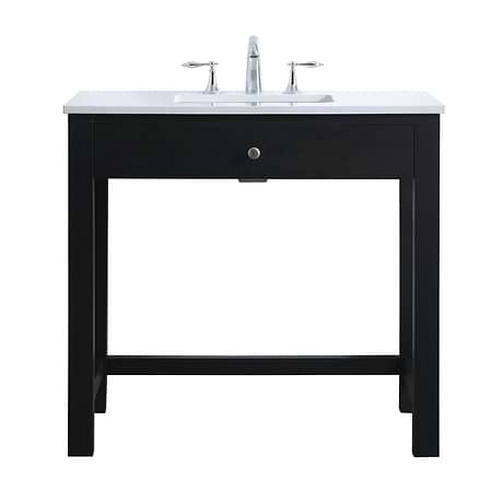 Murray Black 36" Single Vanity with White Cultured Marble Top