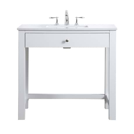 Murray White 36" Single Vanity with White Cultured Marble Top