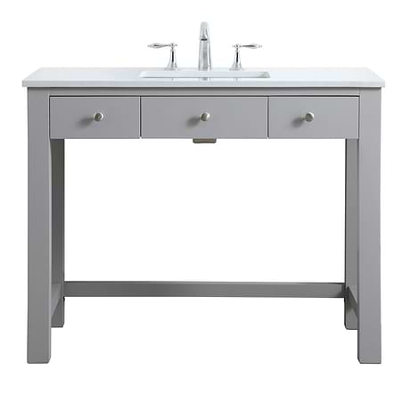 Murray Gray 42" Single Vanity with White Cultured Marble Top