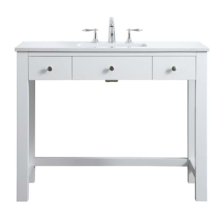 Murray White 42" Single Vanity with White Cultured Marble Top
