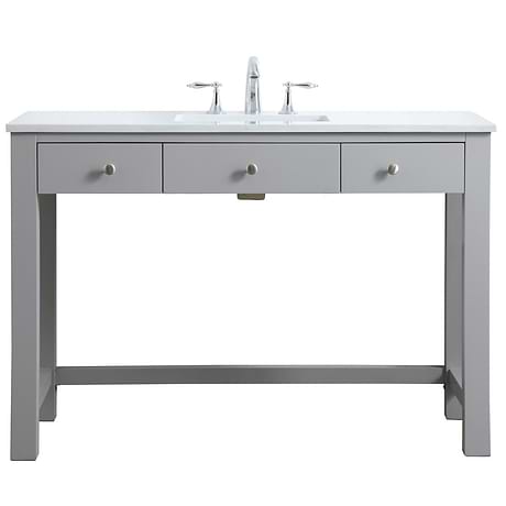 Murray Gray 48" Single Vanity with White Cultured Marble Top