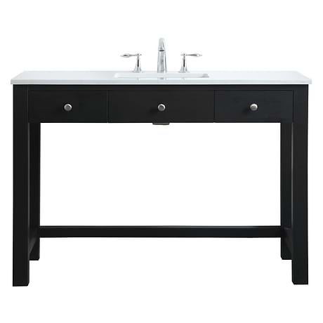 Murray Black 48" Single Vanity with White Cultured Marble Top