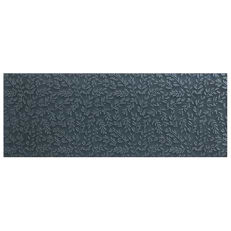 Sonya Flowers Midnight 6x16 Frosted Glass Tile