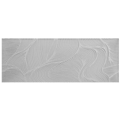 Sonya Waves Pearl White 6x16 Frosted Glass Tile